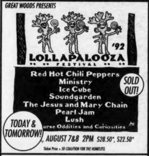 Lollapalooza (Red Hot Chili Peppers, Lush) — Aug 8, 1992 (Great Woods, MA)