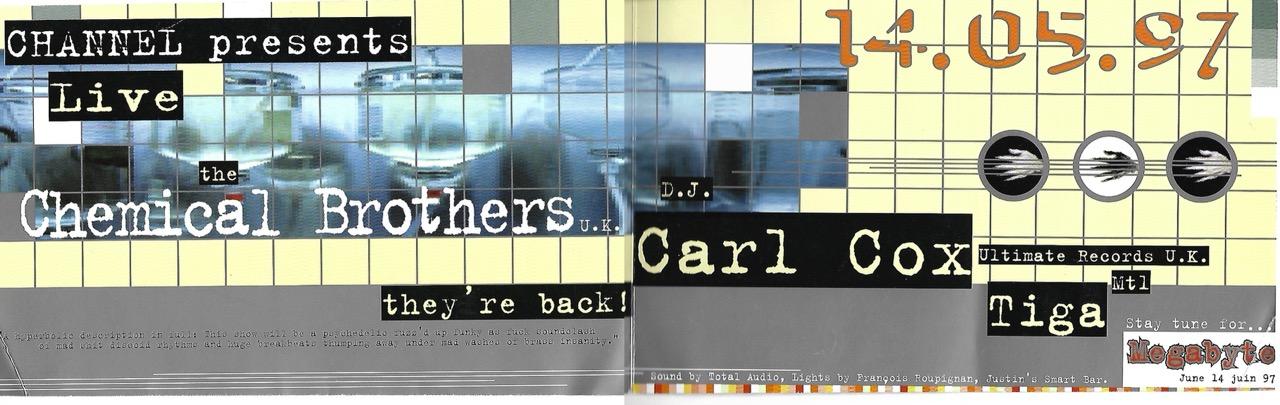 The Chemical Brothers — May 14, 1997 (Métropolis, Montreal) Advert