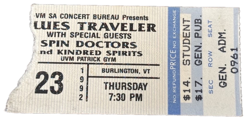 Blues Traveler + Spin Doctors — Apr 23, 1992 (University of Vermont)