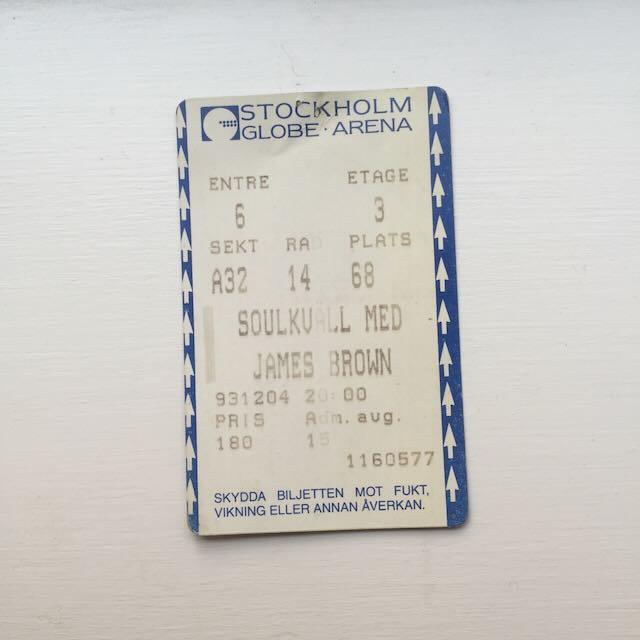 James Brown — Dec 4, 1993 (Ericsson Globe, Stockholm) Ticket