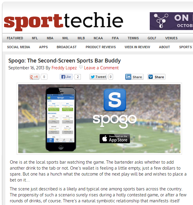 Spogo on SportTechie
